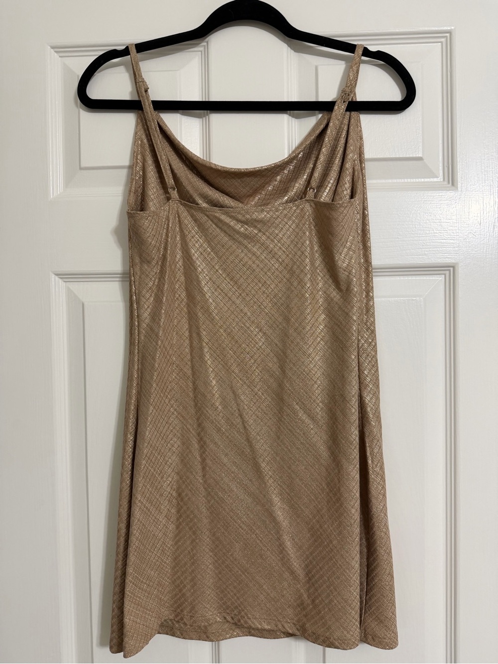 Forever 21 Metallic Gold Cowl Neck Mini Slip Dress - Picture 3 of 4